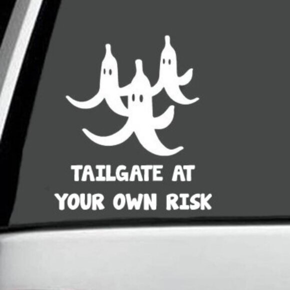 Tailgate at your Own Risk Mario Kart Bananas Car Decal - Picture 1 of 2